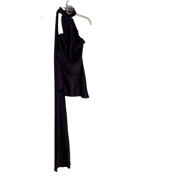 House of CB Aida Satin Halter Minidress with Sash in Night Shade Size S NWT - Picture 6 of 16